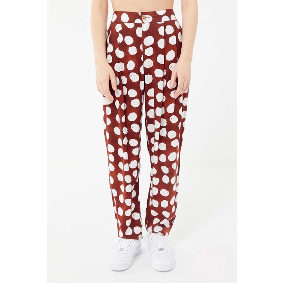 Urban Outfitters Pants - Urban Outfitters Red Uo Dara Pleated Trouser Pant